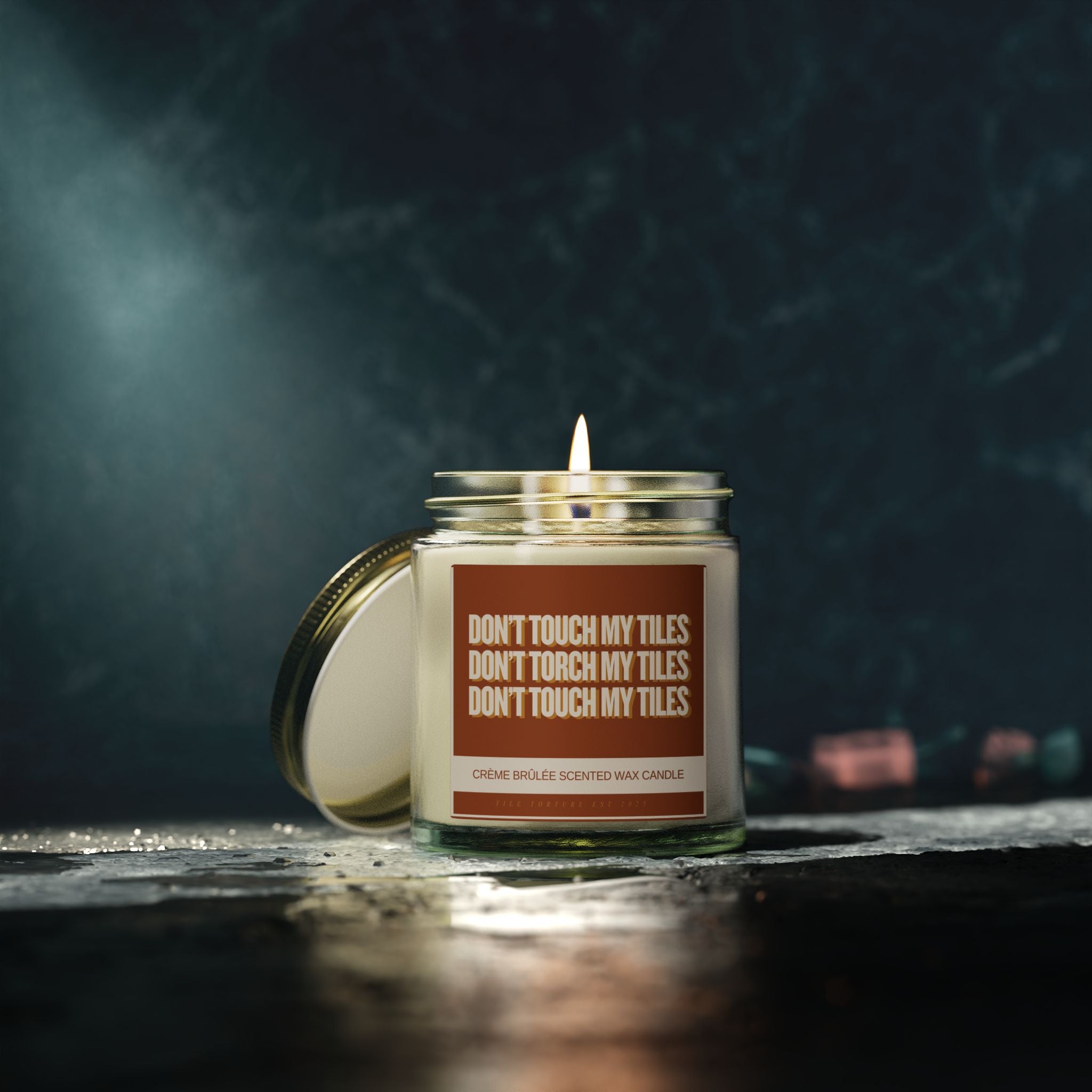crème brûlée scented wax candle - DON'T TOUCH / TORCH MY TILES - BROWN