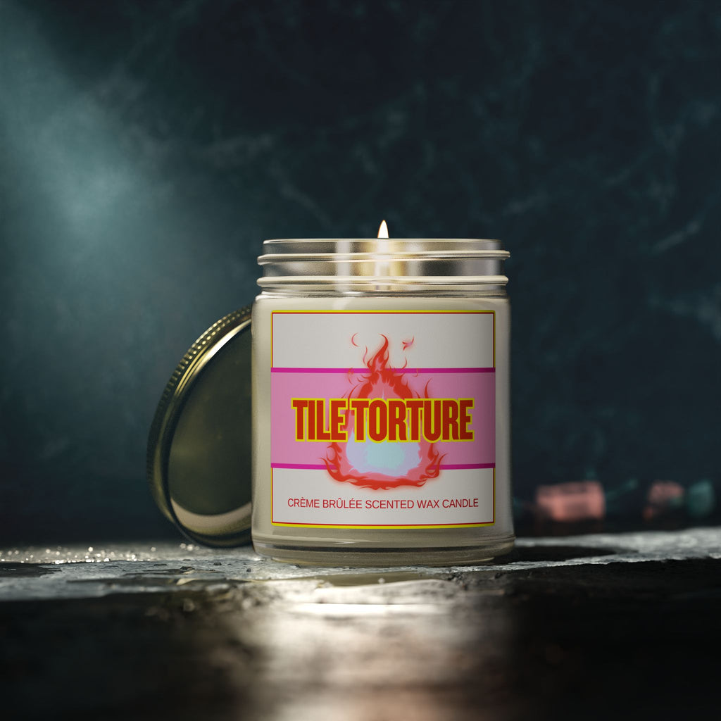 crème brûlée scented wax candle - TILE TORTURE - HOT PINK