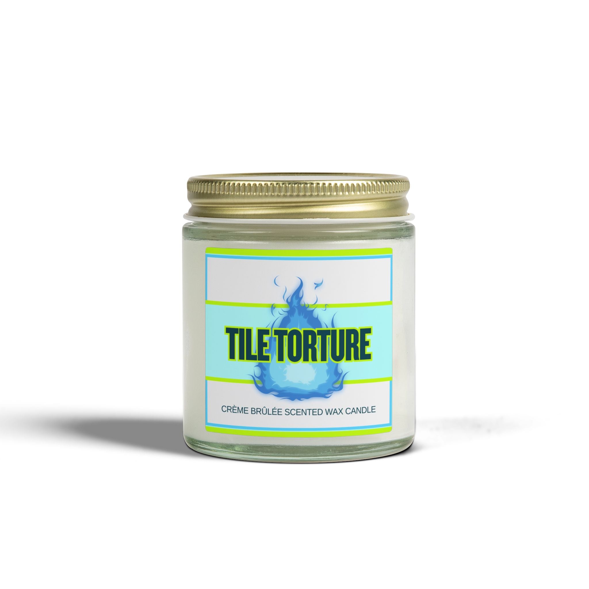 crème brûlée scented wax candle - TILE TORTURE - COOL BLUE