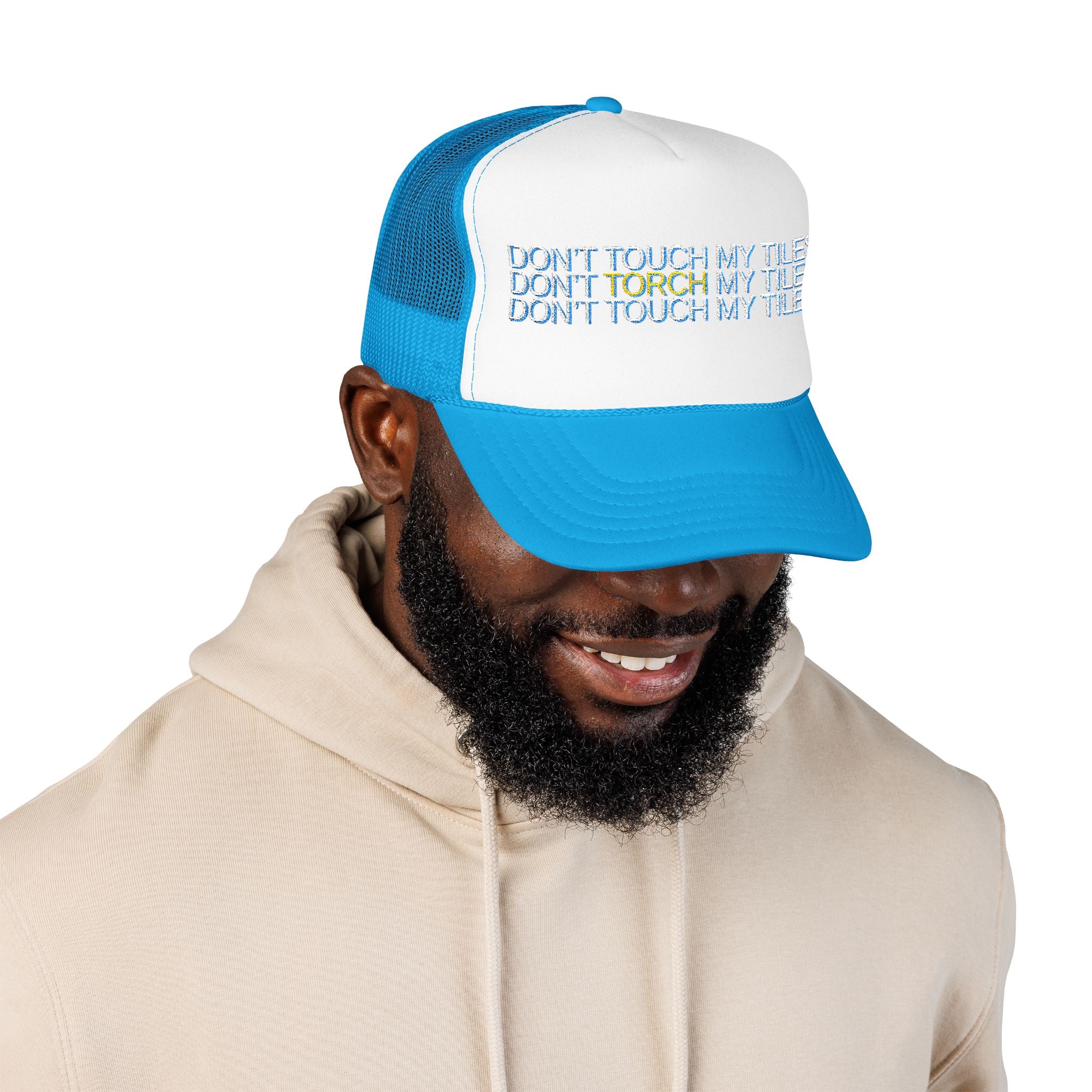 HAT - DON'T TOUCH / TORCH MY TILES - VARIOUS COLORS - embroidered trucker cap