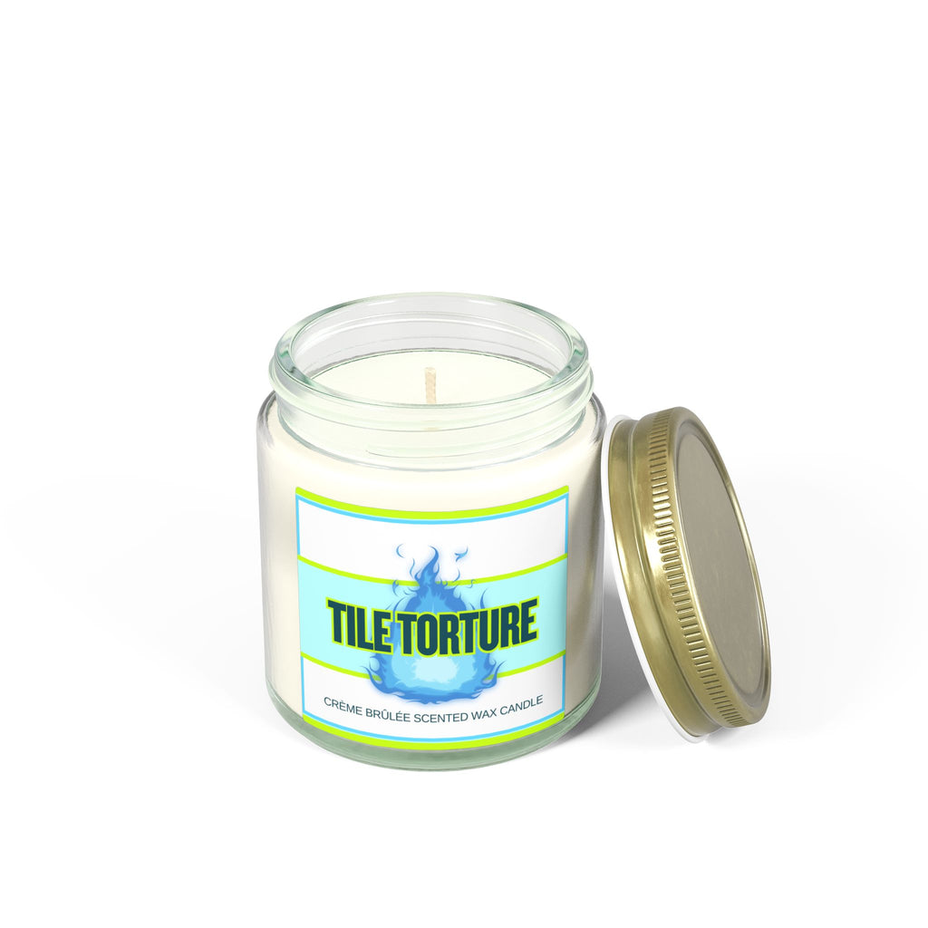 crème brûlée scented wax candle - TILE TORTURE - COOL BLUE