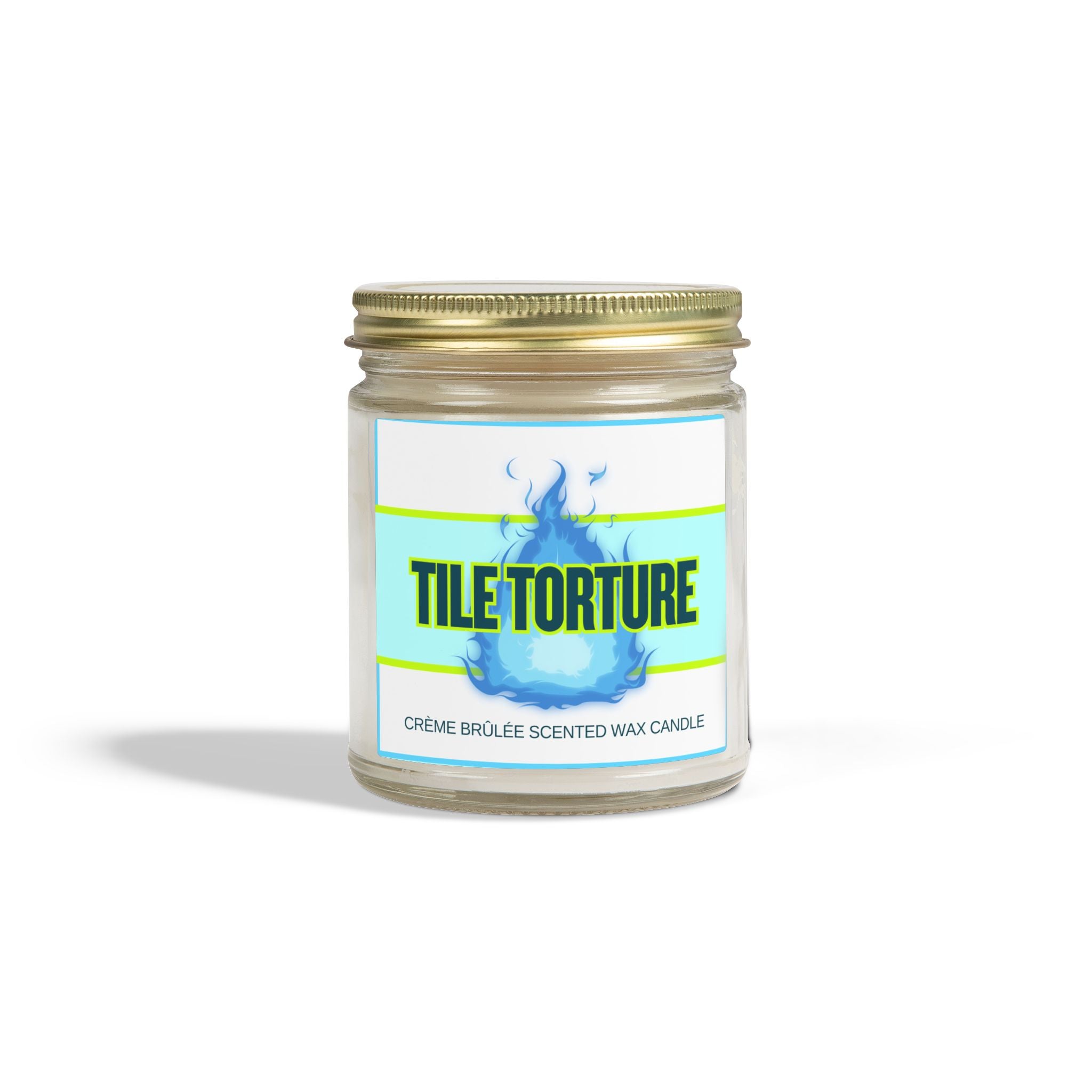 crème brûlée scented wax candle - TILE TORTURE - COOL BLUE