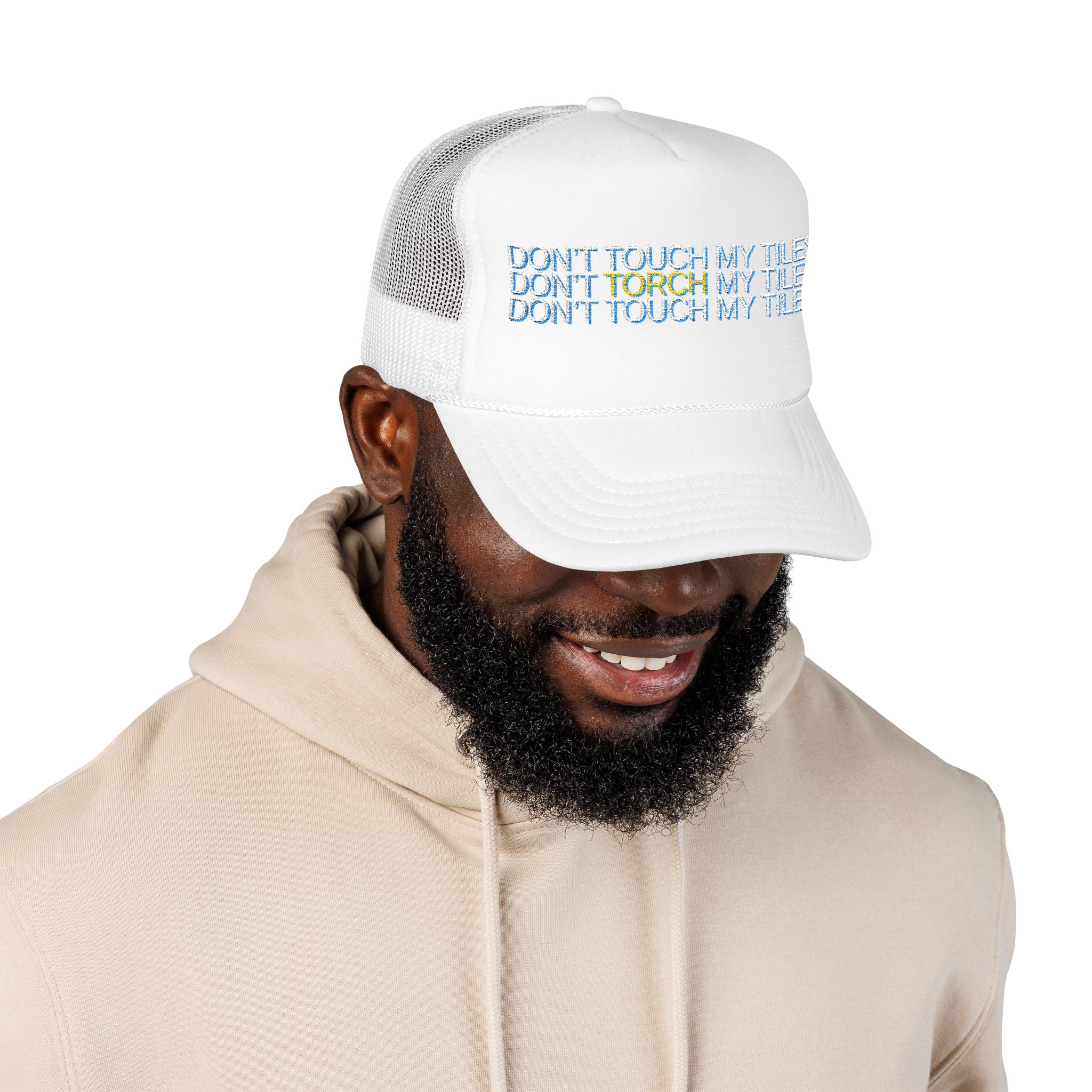 HAT - DON'T TOUCH / TORCH MY TILES - VARIOUS COLORS - embroidered trucker cap