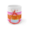 MUG - TILE TORTURE - HOT PINK - white ceramic coffee cup (11oz)