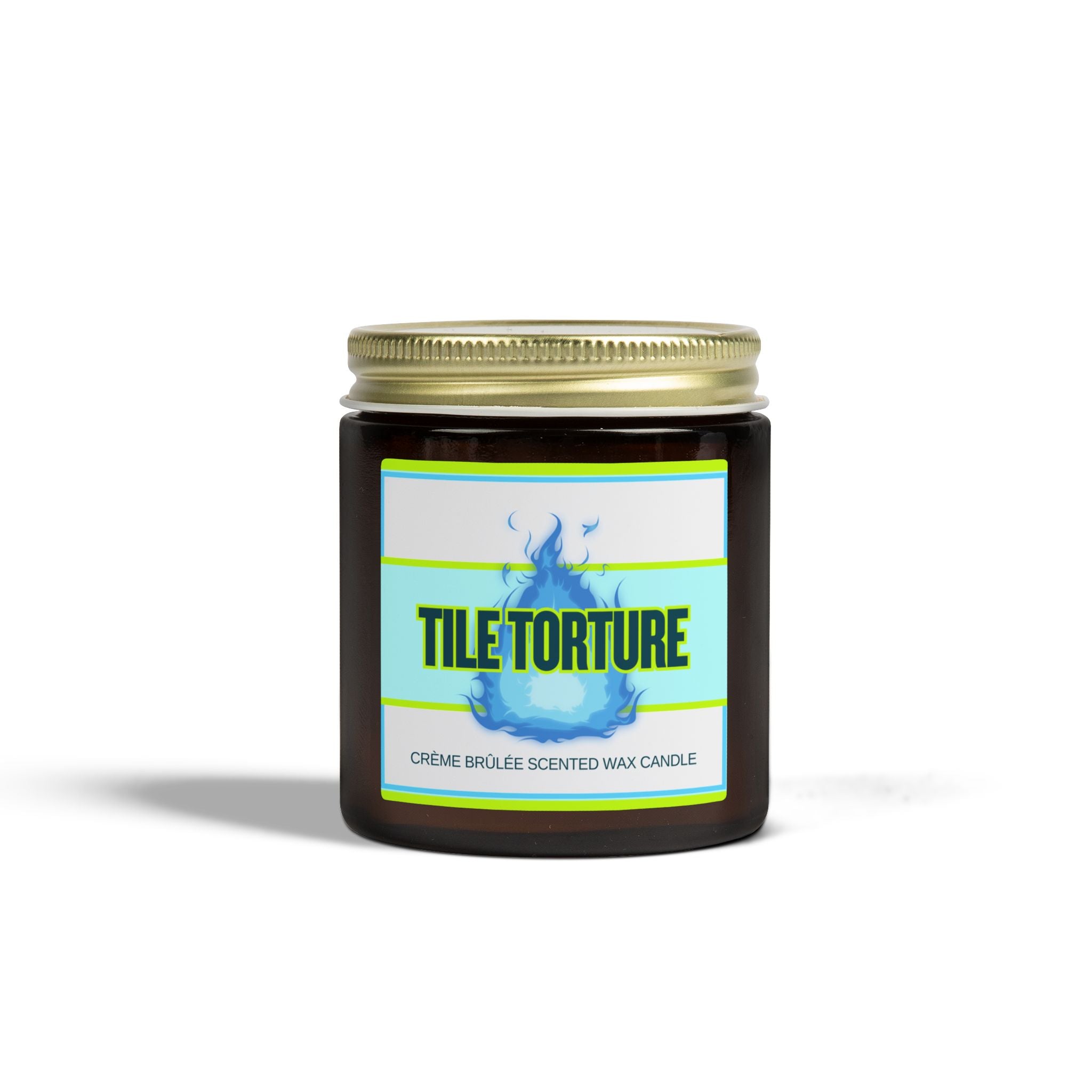 crème brûlée scented wax candle - TILE TORTURE - COOL BLUE