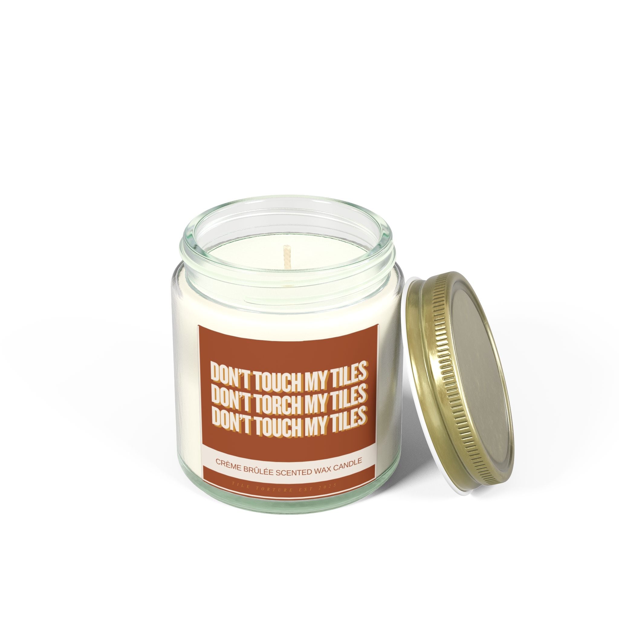 crème brûlée scented wax candle - DON'T TOUCH / TORCH MY TILES - BROWN