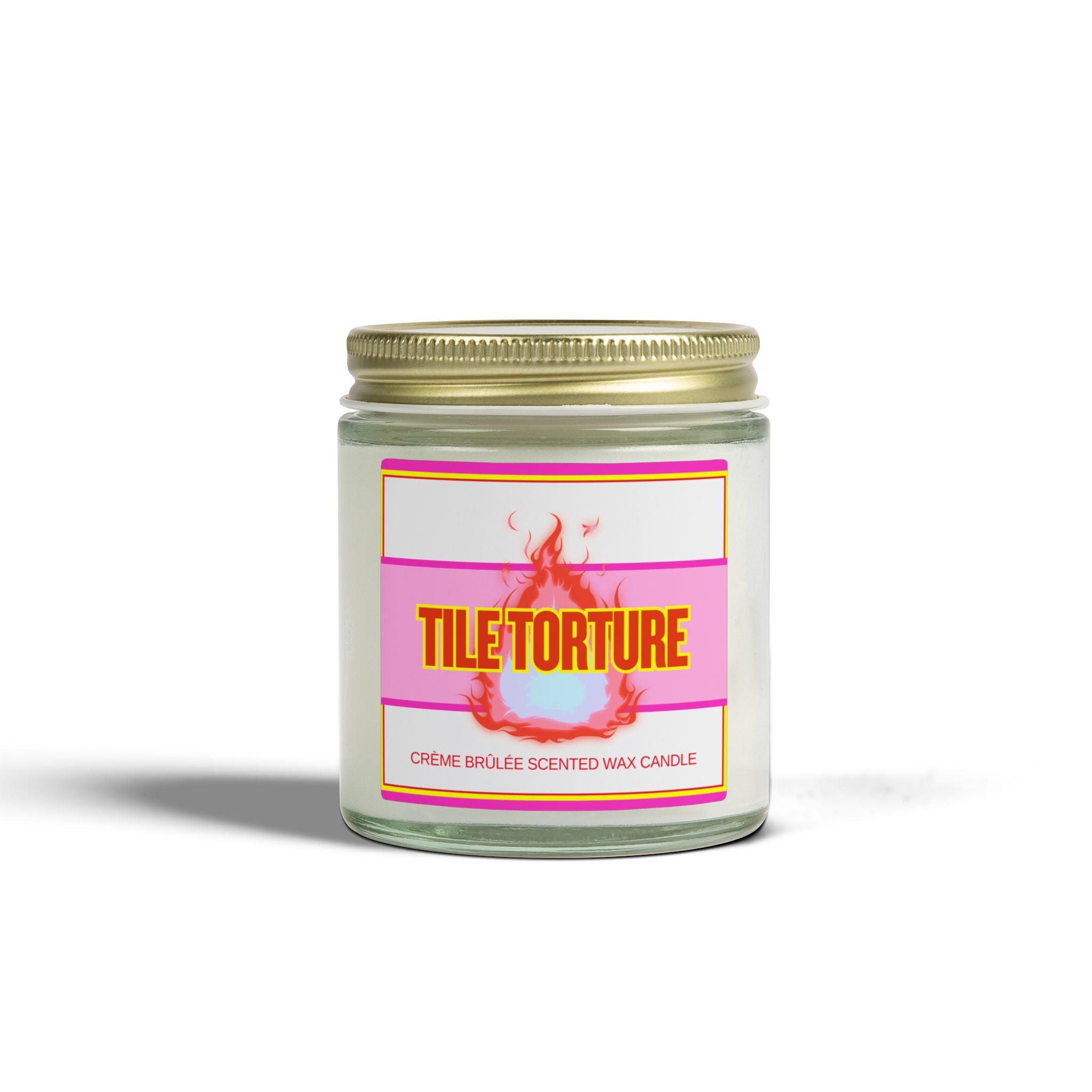 crème brûlée scented wax candle - TILE TORTURE - HOT PINK