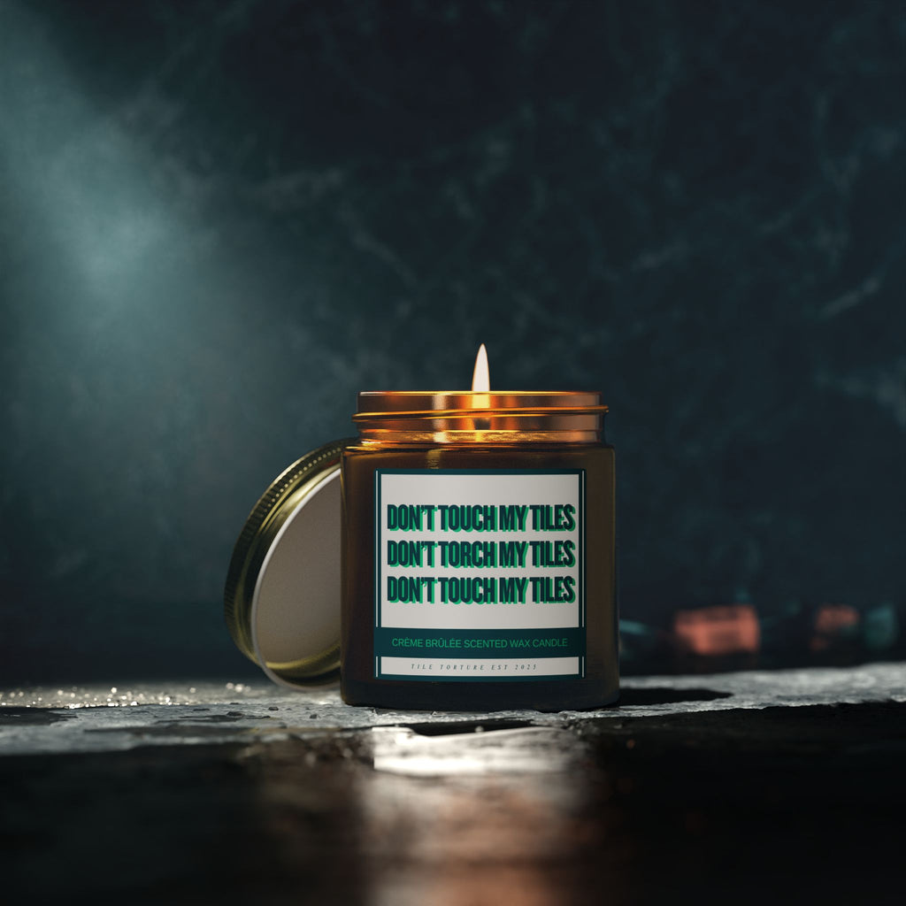 crème brûlée scented wax candle - DON'T TOUCH / TORCH MY TILES - GREEN
