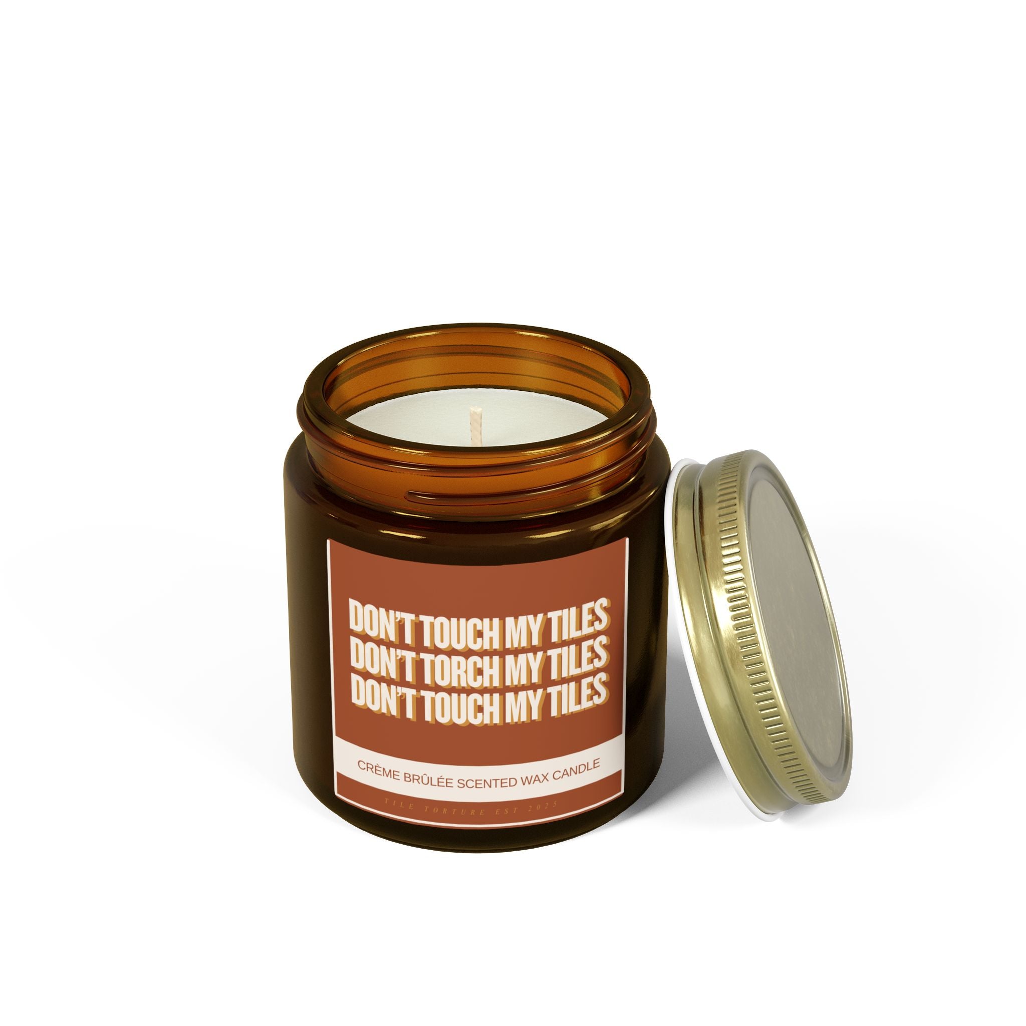 crème brûlée scented wax candle - DON'T TOUCH / TORCH MY TILES - BROWN