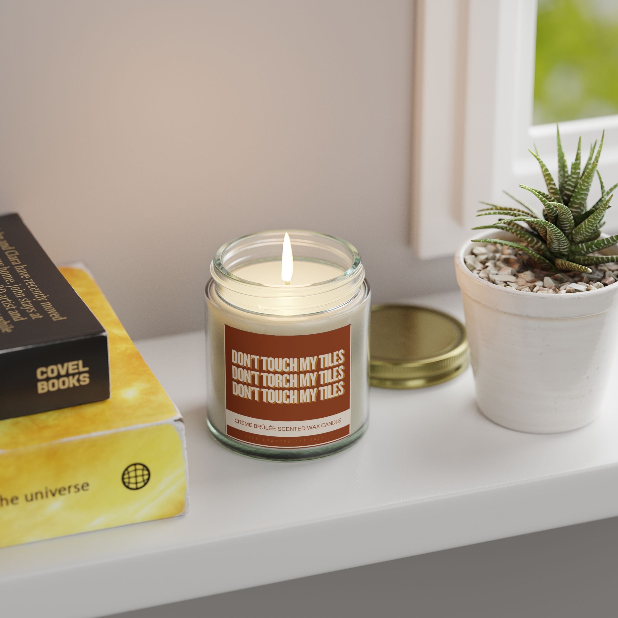 crème brûlée scented wax candle - DON'T TOUCH / TORCH MY TILES - BROWN