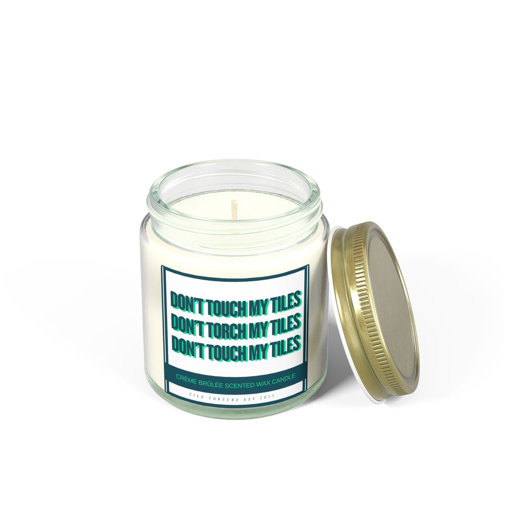 crème brûlée scented wax candle - DON'T TOUCH / TORCH MY TILES - GREEN