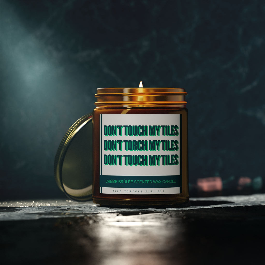 crème brûlée scented wax candle - DON'T TOUCH / TORCH MY TILES - GREEN