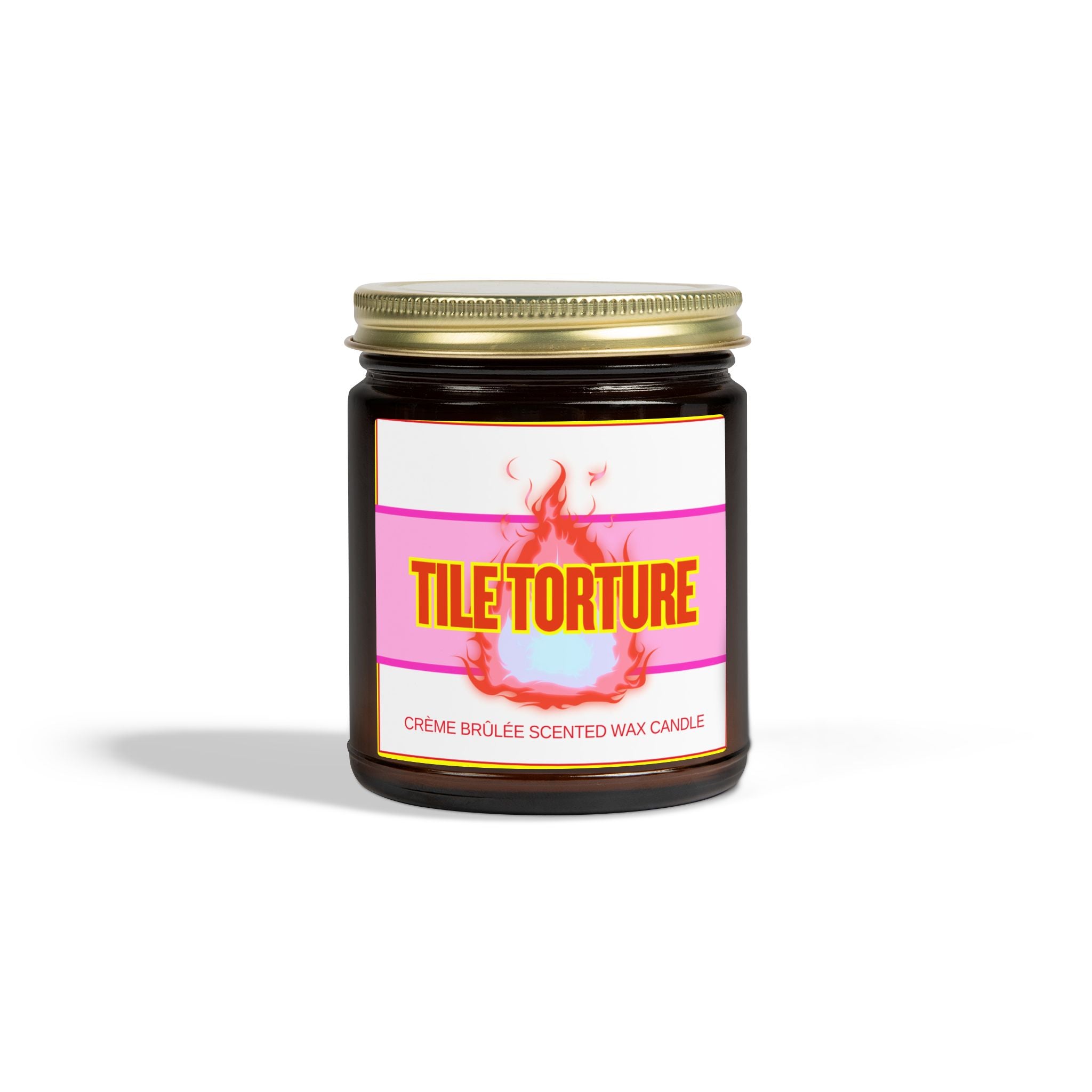 crème brûlée scented wax candle - TILE TORTURE - HOT PINK