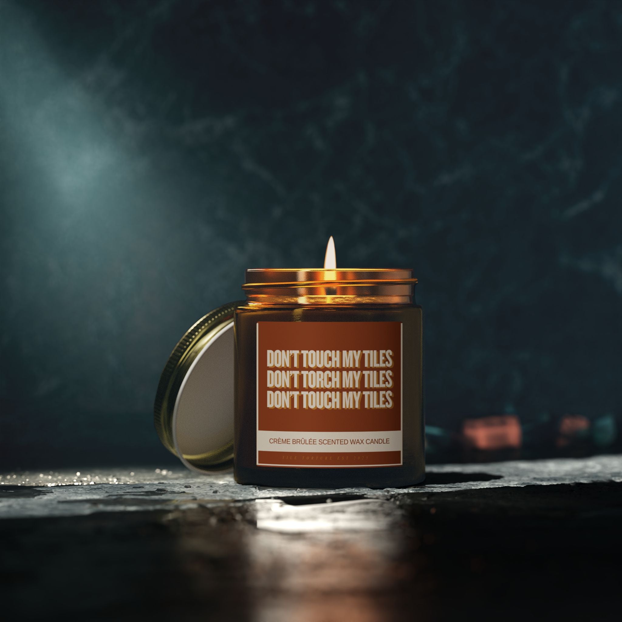 crème brûlée scented wax candle - DON'T TOUCH / TORCH MY TILES - BROWN