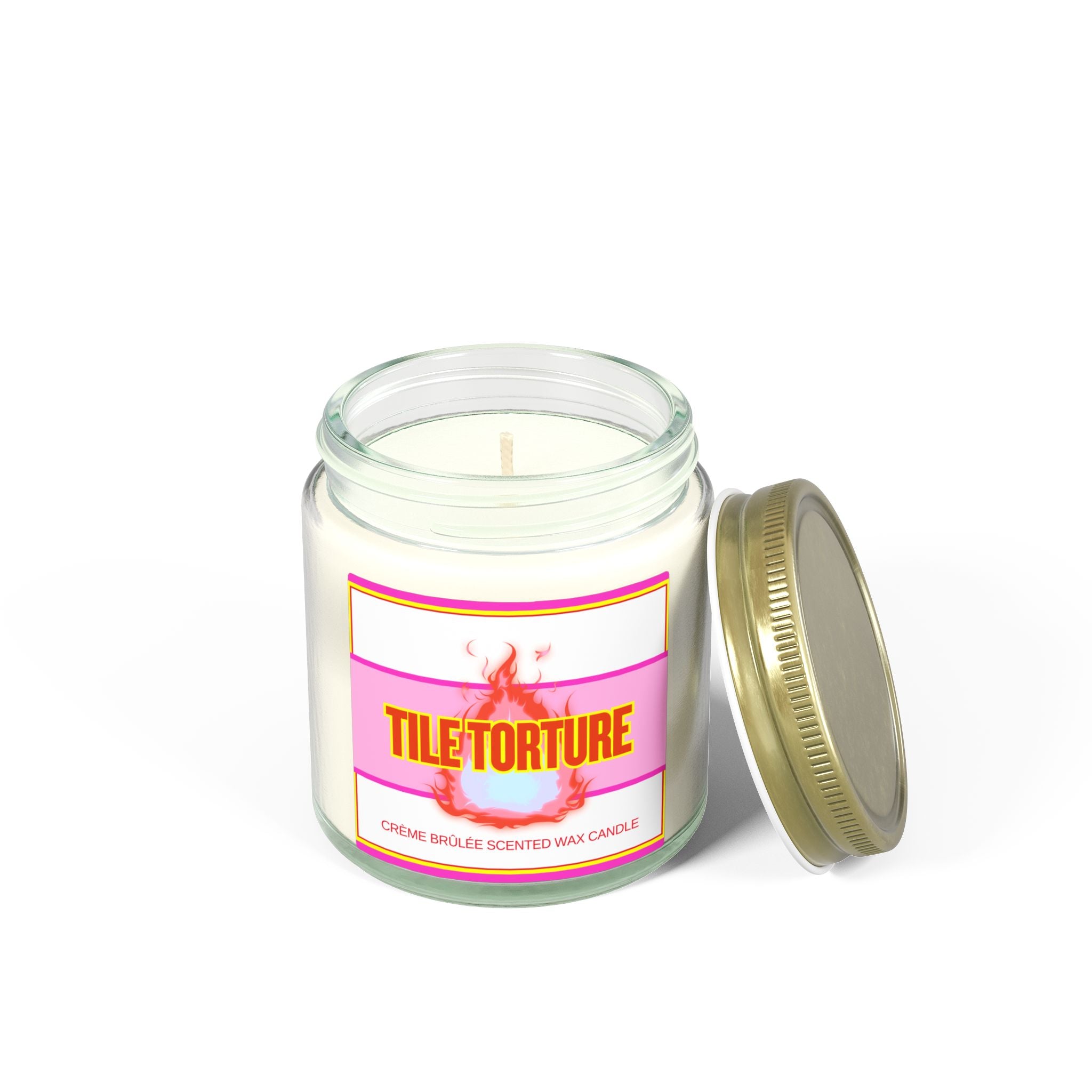 crème brûlée scented wax candle - TILE TORTURE - HOT PINK