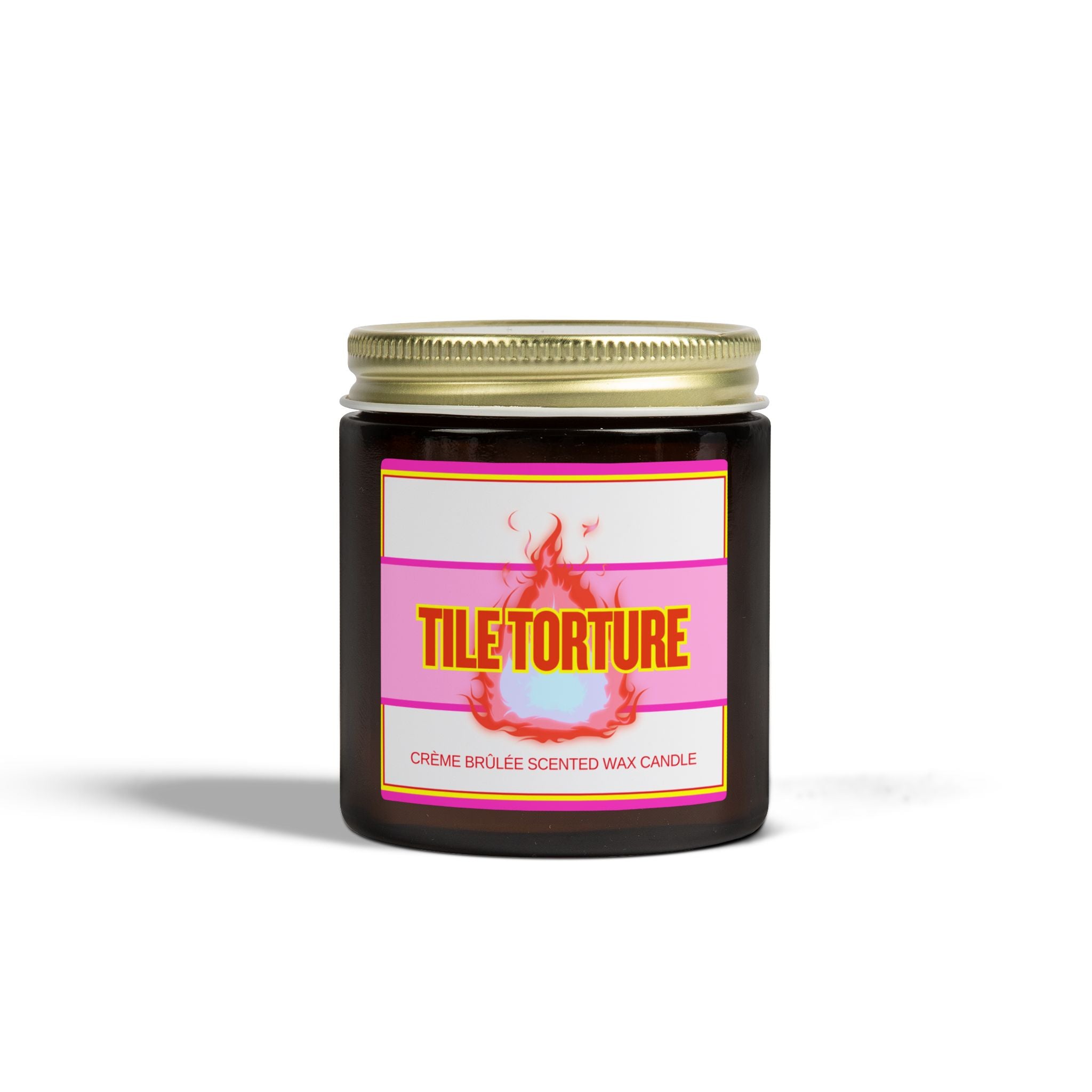 crème brûlée scented wax candle - TILE TORTURE - HOT PINK