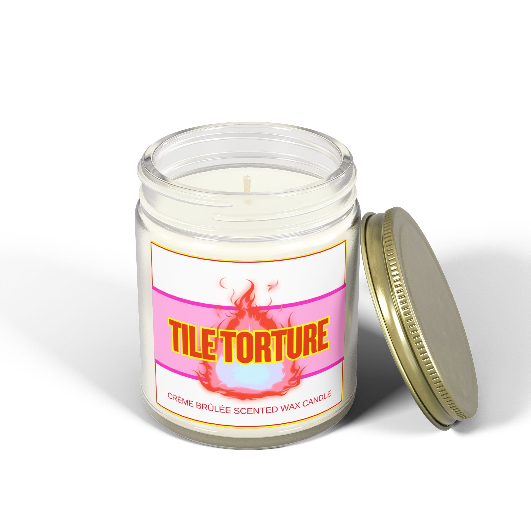 crème brûlée scented wax candle - TILE TORTURE - HOT PINK